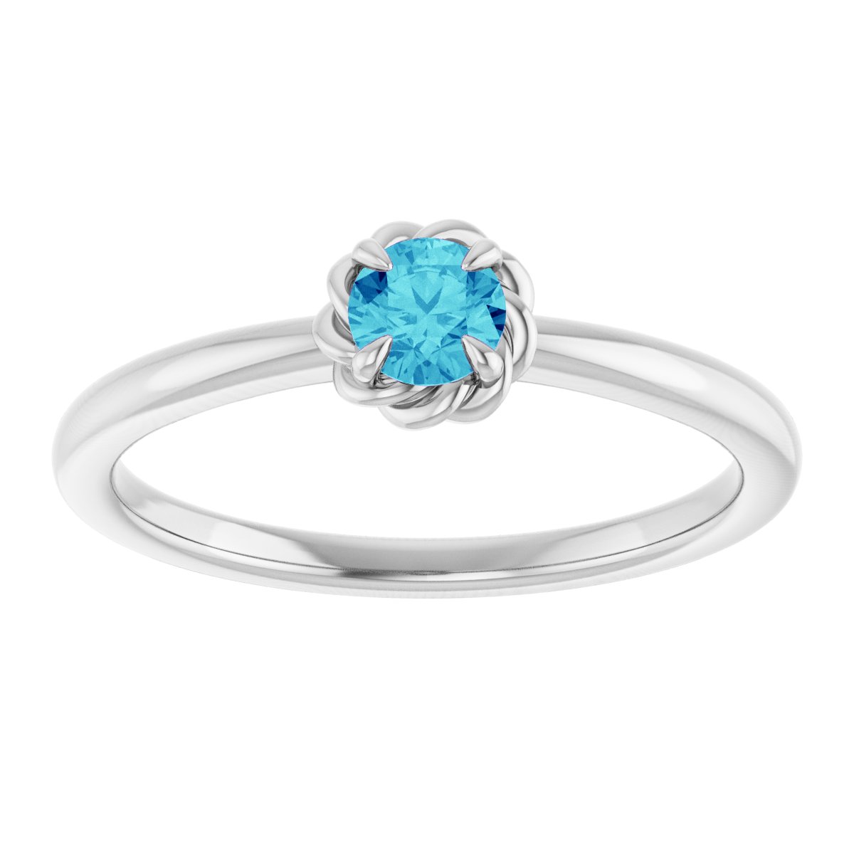 Claw-Prong Rope Solitaire Ring