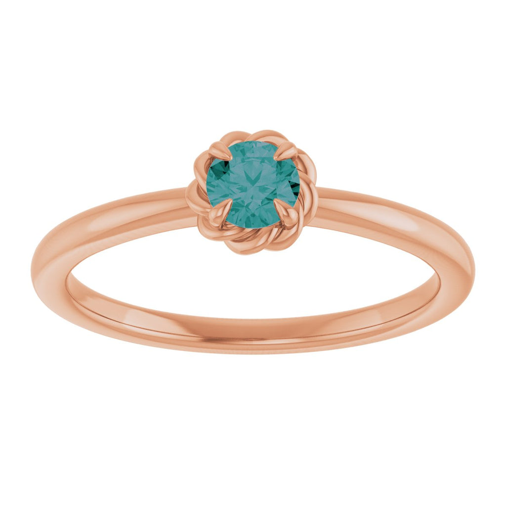 Claw-Prong Rope Solitaire Ring