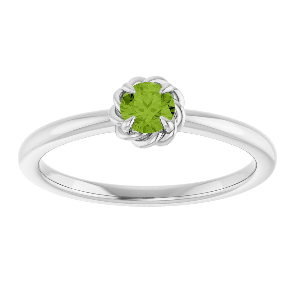 Claw-Prong Rope Solitaire Ring