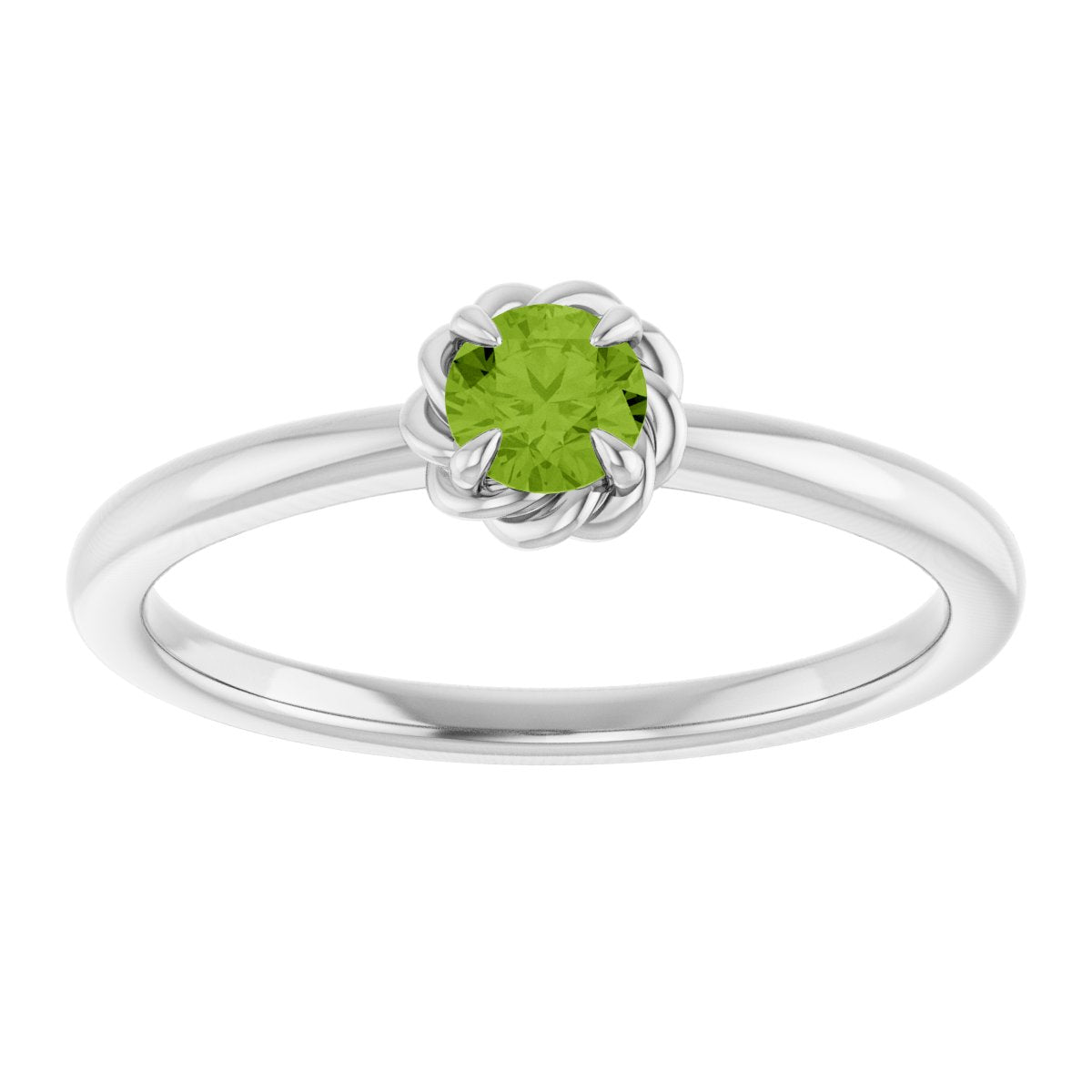 Claw-Prong Rope Solitaire Ring