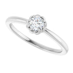 Claw-Prong Rope Solitaire Ring