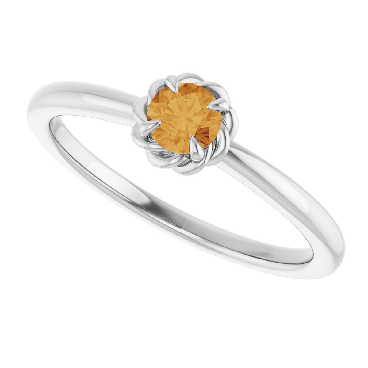 Claw-Prong Rope Solitaire Ring