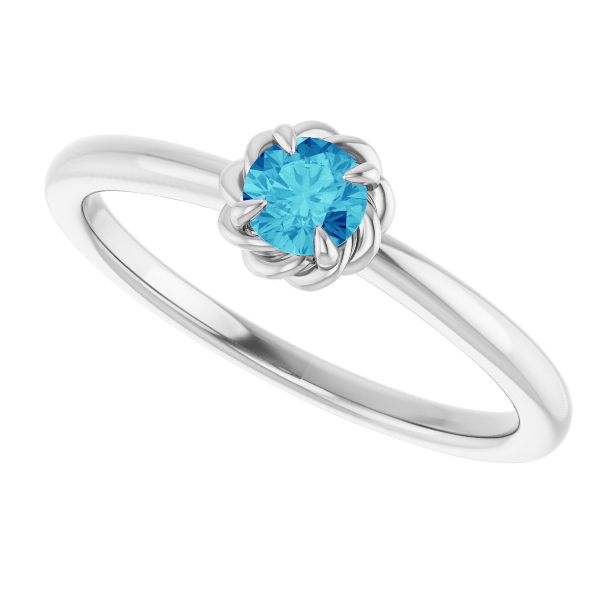 Claw-Prong Rope Solitaire Ring