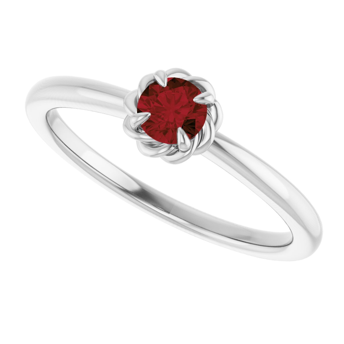 Claw-Prong Rope Solitaire Ring