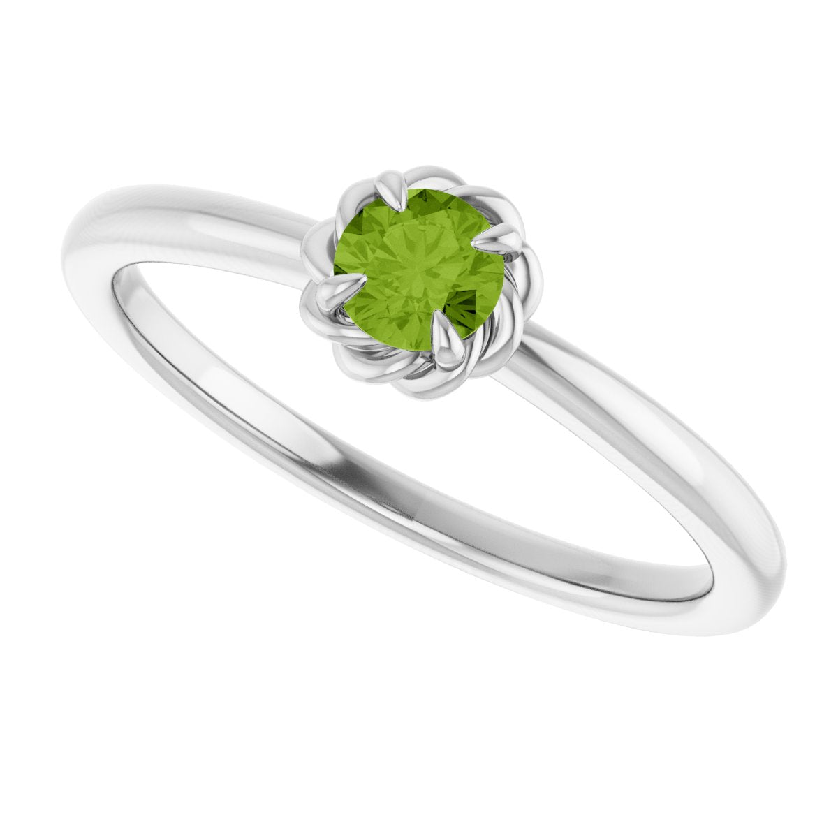 Claw-Prong Rope Solitaire Ring