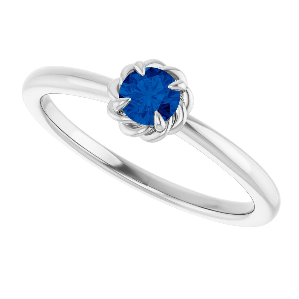 Claw-Prong Rope Solitaire Ring
