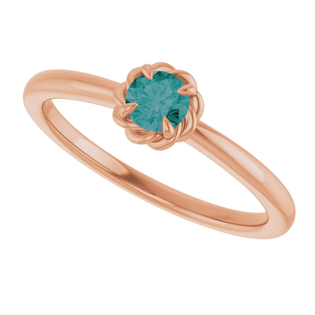 Claw-Prong Rope Solitaire Ring