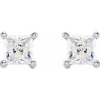 Square 4-Prong Stud Earrings