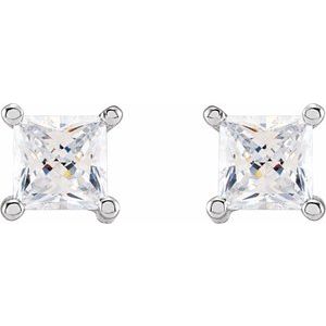 Square 4-Prong Stud Earrings