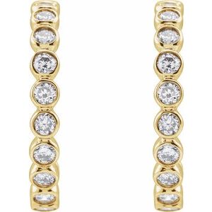 Bezel-Set Hoop Earrings