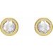 Round Bezel-Set Rose-Cut Stud Earrings