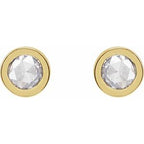 Round Bezel-Set Rose-Cut Stud Earrings