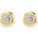 Round Bezel-Set Stud Earrings