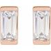 Straight Baguette Bezel-Set Stud Earrings