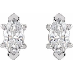 Marquise 6-Prong V-End Stud Earrings