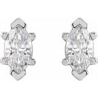 Marquise 6-Prong V-End Stud Earrings