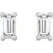 Straight Baguette 4-Prong Stud Earrings