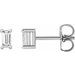 Straight Baguette 4-Prong Stud Earrings