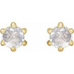 Round 6-Prong Rose-Cut Stud Earrings