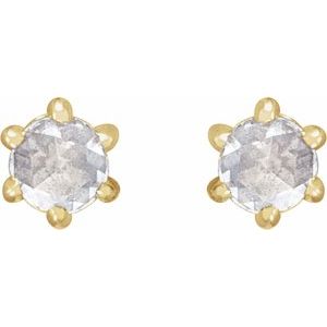 Round 6-Prong Rose-Cut Stud Earrings