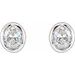 Oval Bezel-Set Stud Earrings