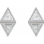 Two-Stone Bezel-Set Earrings