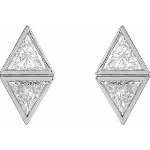 Two-Stone Bezel-Set Earrings