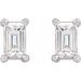Straight Baguette 4-Prong Stud Earrings