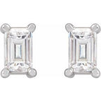 Straight Baguette 4-Prong Stud Earrings