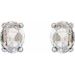 Oval 4-Prong Rose-Cut Stud Earrings