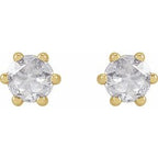 Round 6-Prong Rose-Cut Stud Earrings