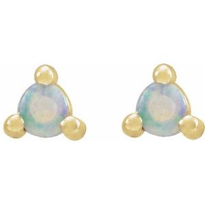 Round 3-Prong Rose-Cut Stud Earrings