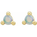 Round 3-Prong Rose-Cut Stud Earrings