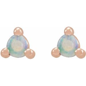 Round 3-Prong Rose-Cut Stud Earrings