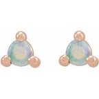 Round 3-Prong Rose-Cut Stud Earrings