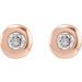 Round Bezel-Set Stud Earrings