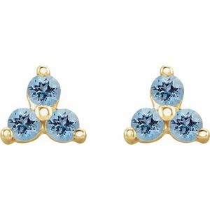 Three-Stone Cluster Earrings