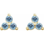 Three-Stone Cluster Earrings