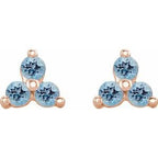 Three-Stone Cluster Earrings