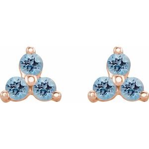 Three-Stone Cluster Earrings