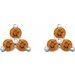 Three-Stone Cluster Earrings