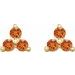 Three-Stone Cluster Earrings