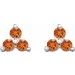Three-Stone Cluster Earrings