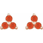 Three-Stone Cluster Earrings