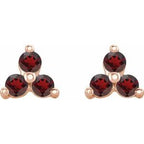 Three-Stone Cluster Earrings