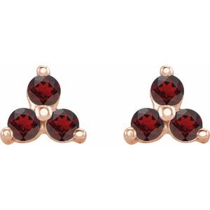 Three-Stone Cluster Earrings