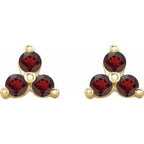 Three-Stone Cluster Earrings