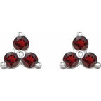 Three-Stone Cluster Earrings