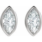 Marquise Bezel-Set Stud Earrings