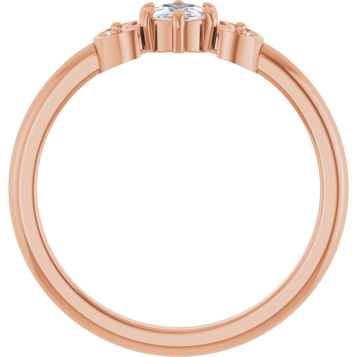 Rose-Cut Stackable Ring